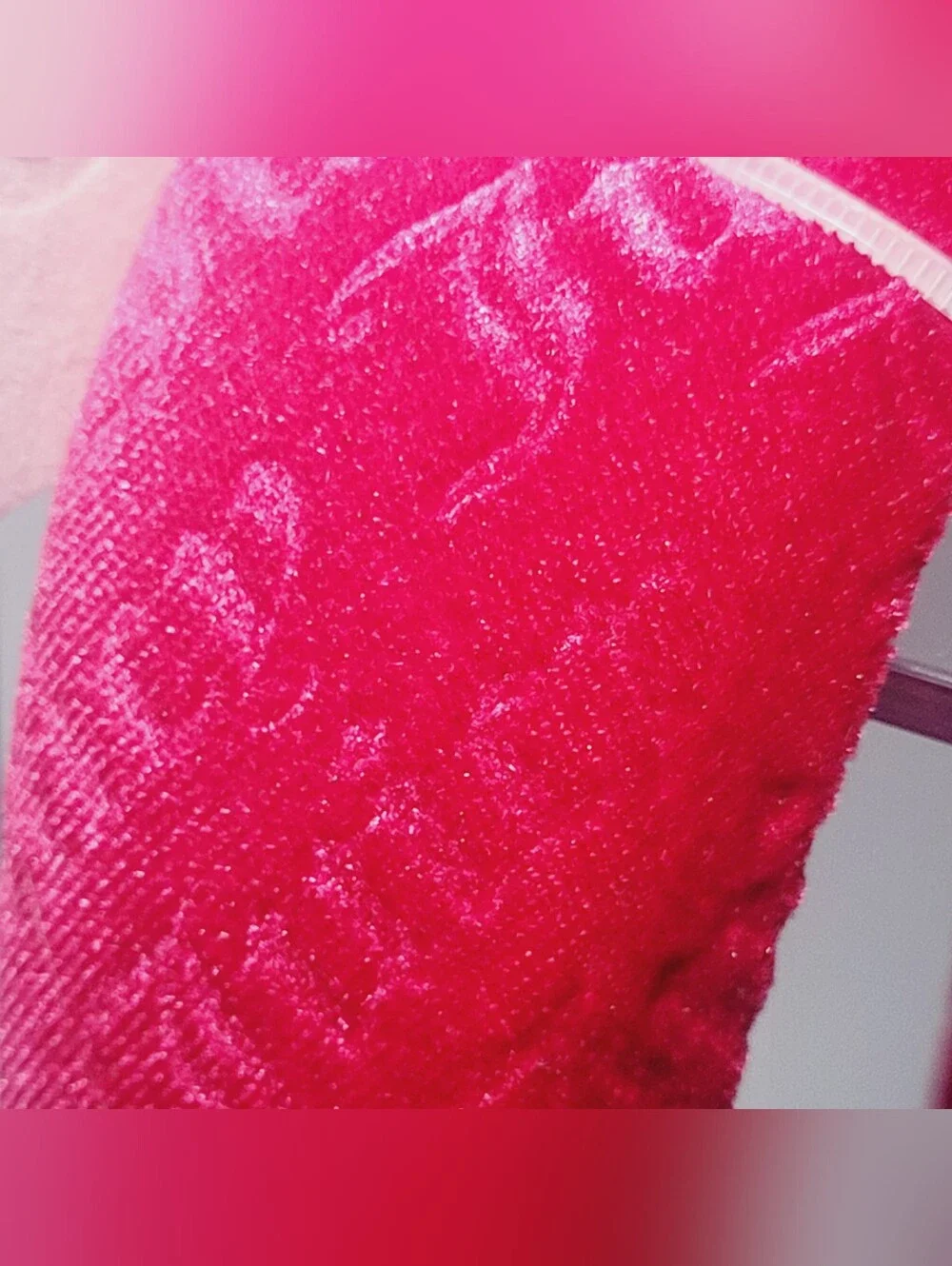Juicy Couture Hot Pink Rose Red Velour Velvet Juicy Embossed Cute Headband NWT